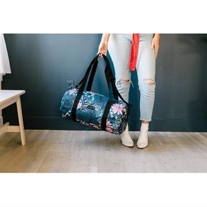 Blue & Pink Floral Duffel Bag